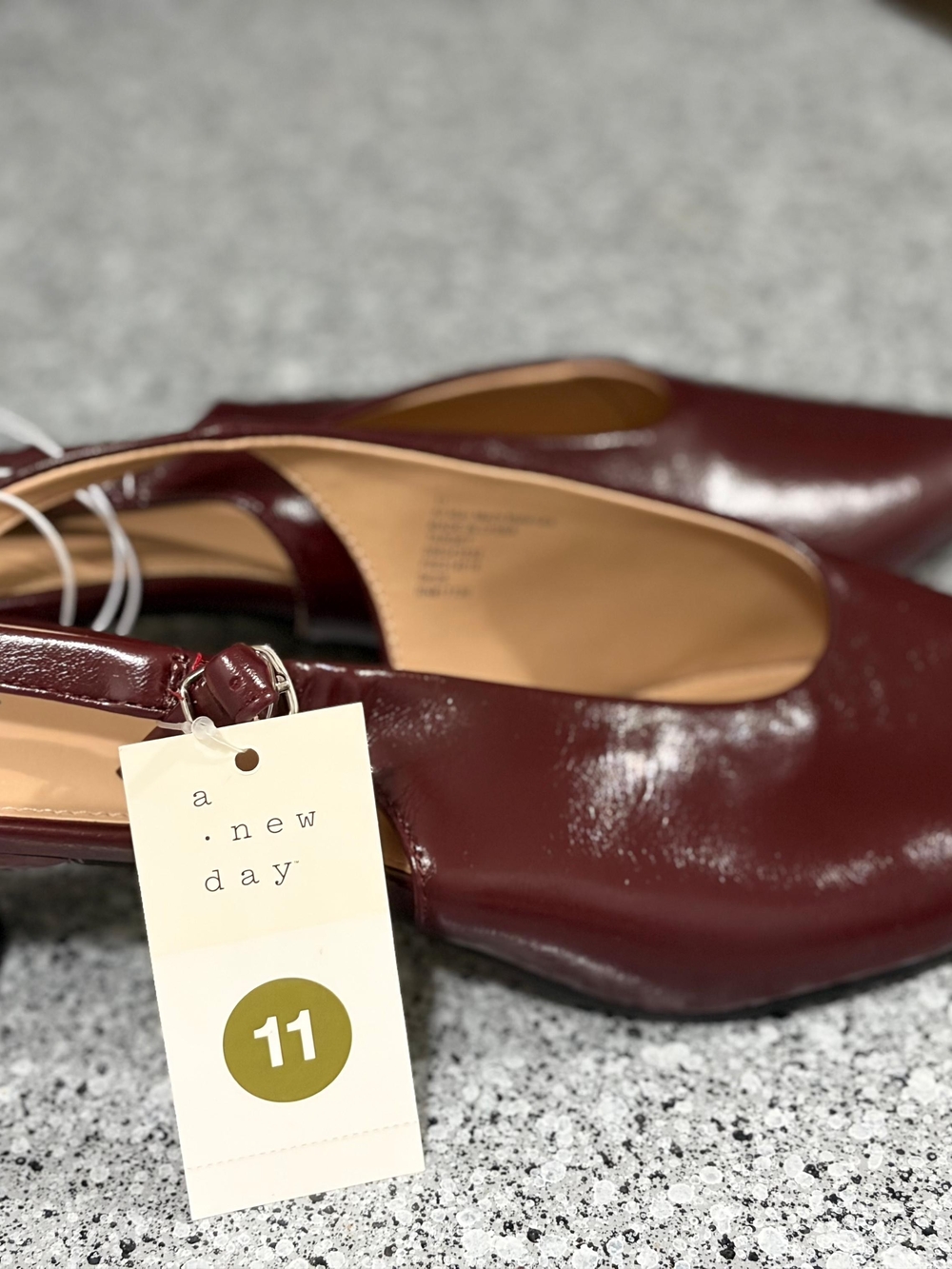 a new day Burgundy Patent Slingback Mules